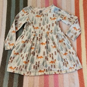 Winter water factory 3t organic cotton fox woodland animal dress sustainable